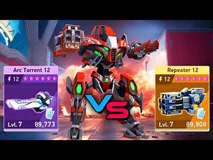 Hemlock with Arc Torrent 12 vs Repeater 12 - Mech Arena