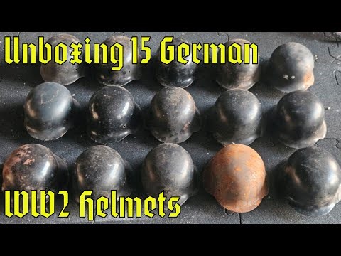 Unboxing 15 original WWII German helmet shells!