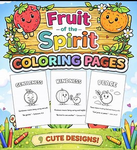 Fruits of the Spirit Coloring Pages for Kids | Christian Preschool Coloring Pages | Bible Verse Coloring Book | Sunday School Printable - Etsy
