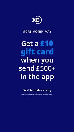 6.5K views · 36 reactions | Get more $$$ (£££)? Yes, you May! Make a transfer of $500 (£500) or more in the Xe app and receive a $10 (£10) Amazon gift card. First transfers only. Offer ends on May 31, 2023. Terms and conditions apply. (Available for US/CA/UK residents only) #money #promotion #forex #moneytransfer | XE.com | Facebook