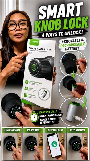 Watch Easily Install Smart Door Knob, 4 Ways To Unlock on Amazon Live