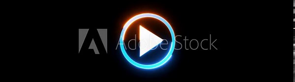 Neon music icon. video player button icon. and music play button concept.