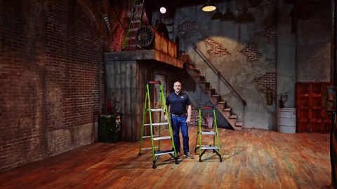 Little Giant Ladders, MightyLite 2.0, 4' Stepladder with Ground Cue, Fiberglass, Type IAA, 375 lbs Weight Rating, (15404-001), Green