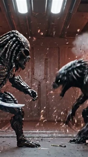 Alien vs Predator fight scene