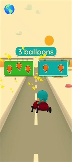 ​"Can you count to 3? 🎈"​"Help Pocoyo find the right sign! 🏎️"