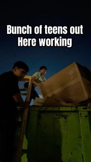 Do they work? or do they work..? #church #construction #dumpster