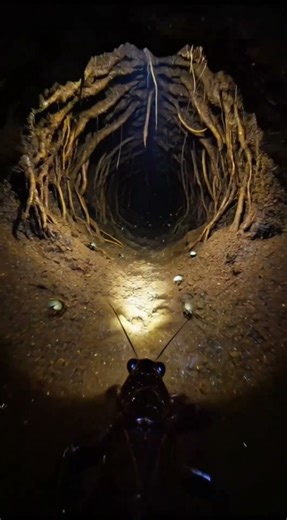 POV: A Mole Cricket Digging Through Its Underground Tunnel 🦗