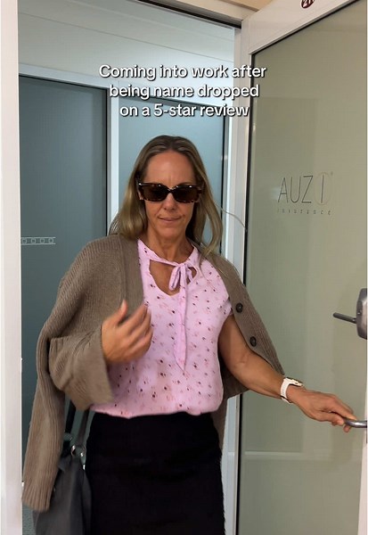 Tracy our customer service icon! 5 star standard only!! #auziinsurance #clientreview #officehumor