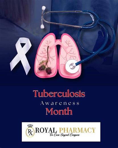 🫁 March is TB Awareness Month 🫁 Tuberculosis (TB) is a serious but treatable condition — and early detection makes all the difference. What is TB? TB is an infectious disease that usually affects the lungs and spreads through the air. Early warning signs to look out for: • A persistent cough lasting more than two weeks • Chest pain • Coughing up blood • Unexplained weight loss • Night sweats • Fatigue If you are experiencing any of these symptoms, do not ignore them. Royal Pharmacy is proactiv