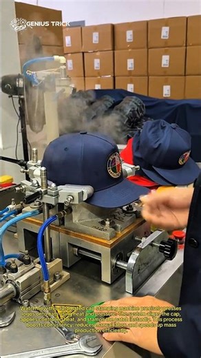 This Machine Stamps Logos on Caps in Seconds 🤯 Massive Production Hack!