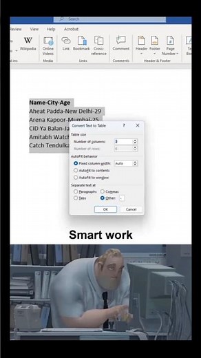 Excel Toturials | Convert Text into Table in a easy way 🔥🔥🔥 #spreadsheets