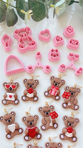 keoker_workshop | Watching the bear earrings come together is just way too adorable! 🧸🎨 #polymerclay #polymerclayearrings #polymerclaymolds... | Instagram