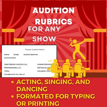 Editable Audition Rubrics for Any Play or Musical Theater Production