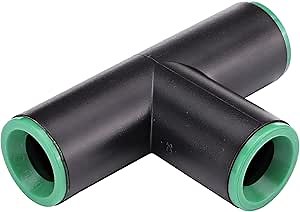Raindrip 347G00UB Compression Tee, 1/2-Inch, Drip Irrigation Fitting for Supply Tubing and Dripline, Black with Green