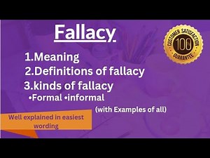 fallacy and it's types |formal and informal fallacy with examples |definitions of fallacy