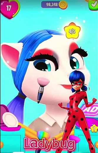 Dressing Angela into ladybug 🐞 #mytalkingangela2 #gameplay