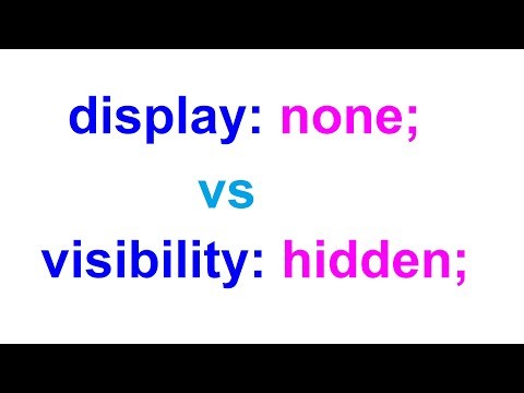 The visibility: hidden; vs display: none; in CSS