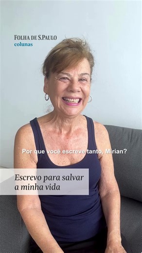 OPINIÃO | Escrevo para salvar a minha vida A velhice é o tempo do cansaço de todas as coisas, escreveu Rubem Alves 📲Leia mais na #Folha: folha.com/opiniao 📌 Mirian Goldenberg | Antropóloga, professora da UFRJ e autora de
