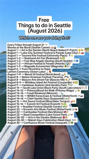 👇So many free things to do in Seattle this month! I do this every month! #seattle