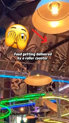 This restaurant delivers food on a looping roller coaster 😳🎢