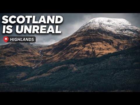 Scottish Highlands Mountain View | Scotland Loch and Snowy Peak Scenery