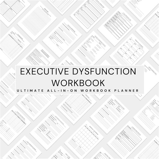 Executive Dysfunction Workbook, ADHD Late Diagnosis, Task Paralysis & Initiation, Dopamine Menu, Sensory Overload, Time Blindness Tools - Etsy