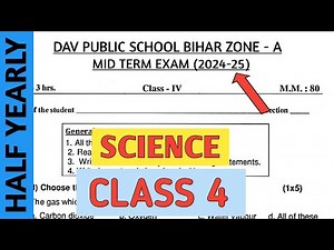 Dav class 4 science question paper of half yearly exam | Mid term exam | Dav paper Zone | 2024 |
