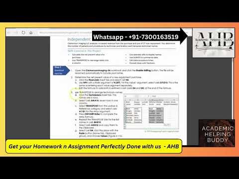 Excel In Practice Ch 6 Independent Project 6-6 | SIMnet