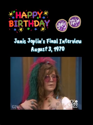Remembering Janis Joplin on what would have been her 83rd birthday. Born Janis Lyn Joplin on January 19, 1943, and died on October 4, 1970. Her final interview was on The Dick Cavett Show only two months before her tragic passing at age 27. In 1967, Joplin rose to prominence following an appearance at the Monterey Pop Festival, where she was the lead singer of the then little-known San Francisco psychedelic rock band Big Brother and the Holding Company. After releasing two albums with the band, 