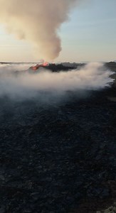 13K views · 400 reactions | Fly with us through clouds of smoke and over fields of fresh lava flowing from the crater of the volcanic eruption by Litli-Hrutur  礪 | Guide to Iceland | Facebook