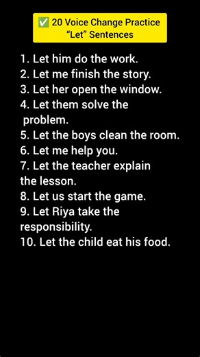 Let Sentence Voice Change | 20 Practice Questions with Answers | Active to Passive | English Grammar