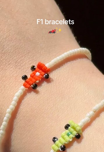 Formula 1 inspired beaded bracelets 🏎️💨✨ I saw some F1 bead bracelets and thought I’d contribute my spin on it :) #F1 #f1bracelets