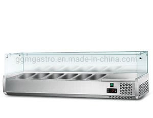 [Hot Item] Stainless Steel Fruit Counter Top Salad Chiller Salad Counter Display Salad Bar