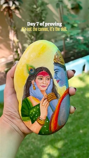 I turned ganga Stone into Radha Krishna 💙