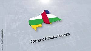 Central African Republic map presentation. 3d rendering Central African Republic map displayed on a modern clean white background.