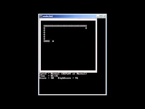 Demo of SNAKE.BAT game - Download link is in description.