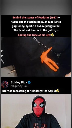 In Predator (1987), The Deadly Alien Takes a Swing Break! #shorts