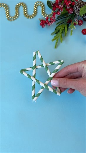 DIY Star From Straws ⭐️✨ #shorts #diy #star #howtomake #christmas #christmasdecor
