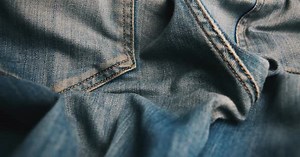 Detailed Close Up of Blue Denim Jeans Material