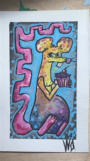 Part two of the watercolor rat🐀 Love adding the finishing details #finishedartwork #watercolorpainting #animalart #color #artwork