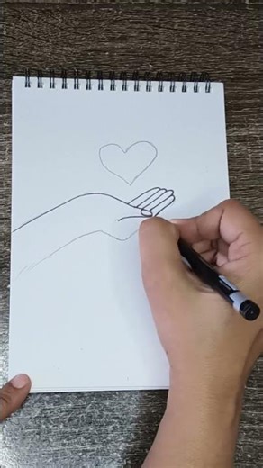 Easy way to draw a beautiful Hand on Heart ❤️ | MANN EASY DRAWINGS