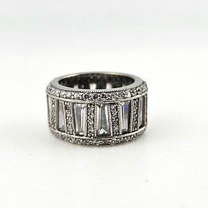 Vintage Cubic Zirconia Eternity Band: 925 Sterling Silver - Size 5 - Estate Jewelry - Etsy