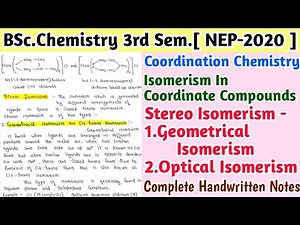 Stereo Isomerism | Geometrical & Optical Isomerism | BSc.3rd Sem.Chemistry Notes #bscnepnotes