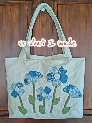 Some blue flowers for you 🧵 Available on my Etsy shop The Quilted Fable #thequiltedfable #applique #cottagecore #quilttok #quiltedtotebag