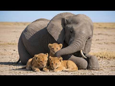 Elephant Raises 3 Lion Cubs Years Later, Their Reunion Shakes the Entire Savanna|Animal Rescue Story