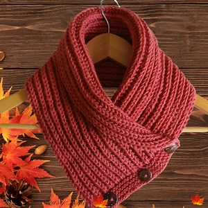 Neck Warmer Knitting Pattern PDF - DIY Button Collar Cowl - Triangle Scarf - Neck Wrap - Etsy