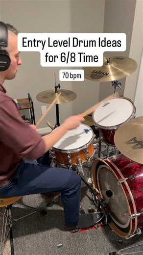 Drum beat ideas to practice 6/8 time signature #drumpractice #drumlessons #drumeducation #learndrums