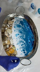 351K views · 2.8K reactions | New beach wave tray! Will be available in my Etsy shop soon. I have many beach trays available in my Etsy shop now. 20% off everything SALE in my shop now through end of September. Link is in my bio. 冀 I’m using @letsresin epoxy. Link in my bio. 冀 #karenhammondart #resinart #resin #beachart #etsy #giftideas #epoxy #resinartist #letsresin | Karenhammondart | Facebook