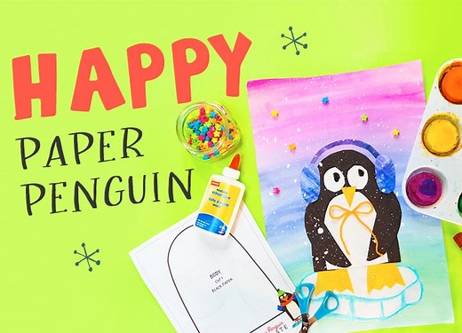 Happy Paper Penguin Art Project | Deep Space Sparkle