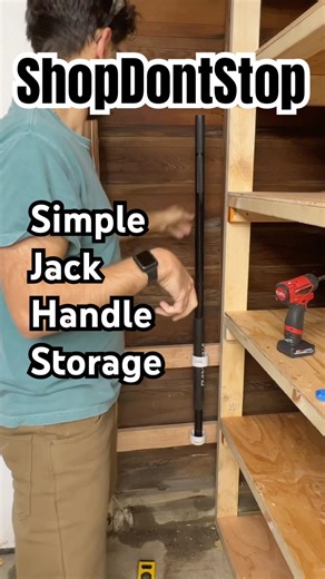 Simple PVC Hack to Store a Shop Jack Handle (Clean Garage Win) #GarageOrganization #ShopShorts